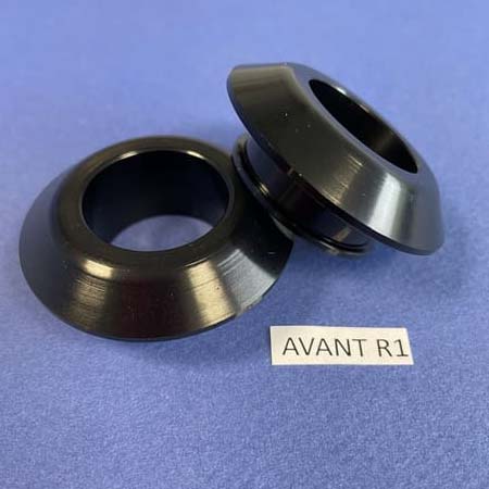Kit two front wheel spacers anodised black Yamaha R1