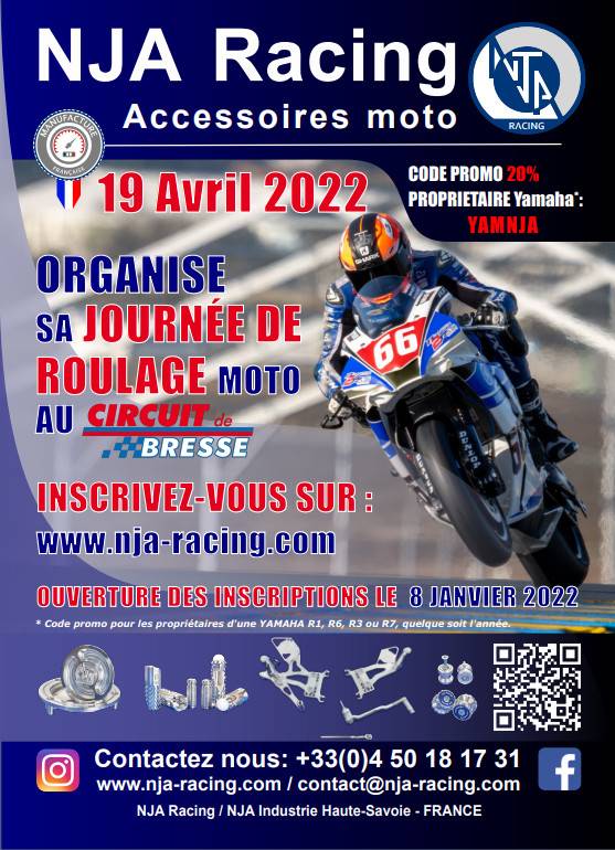 Inscription roulage circuit moto NJA Racing